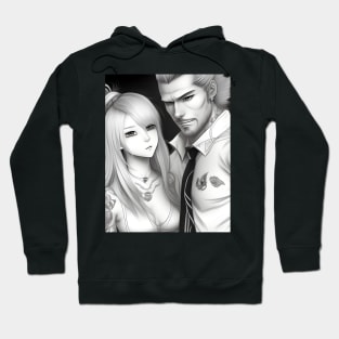 Manga husband and wife with tattoo Hoodie